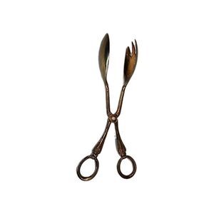 FB Rogers EP Zinc Ornate ~10" Silver Plated Scissor Tongs Made in Italy Vintage